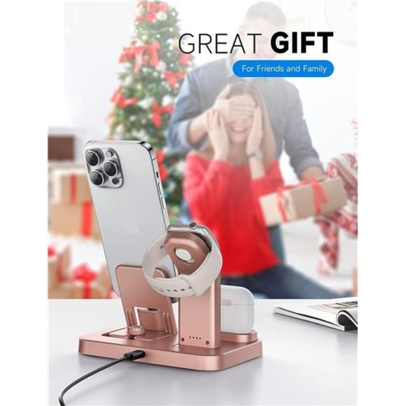 3 in 1 Charging Station for Apple Devices, Self Adjusting Charging Dock iWatch - Picture 2 of 6